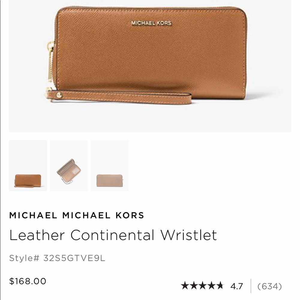 authentic michael kors leather wristlet